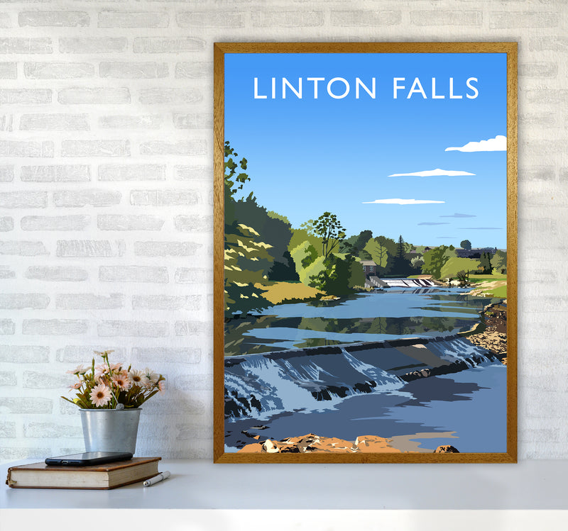 Linton Falls portrait Travel Art Print by Richard O'Neill A1 Print Only