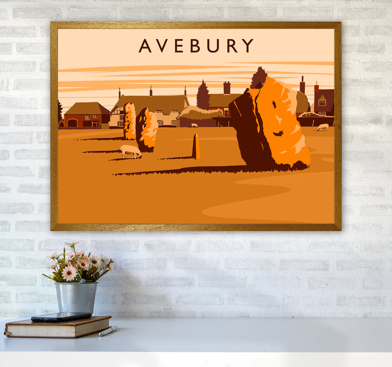Avebury Travel Art Print by Richard O'Neill A1 Print Only