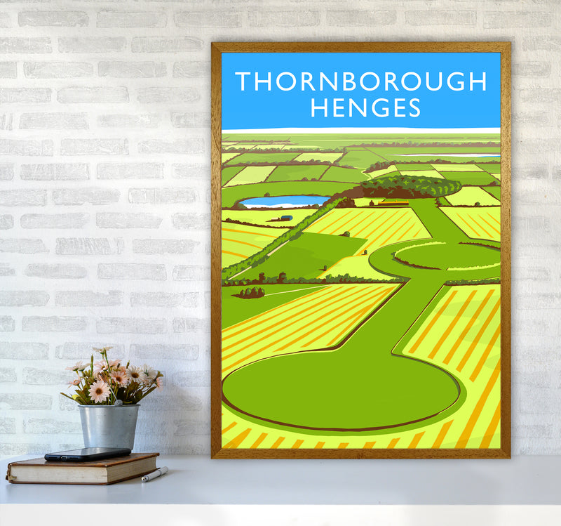 Thornborough Henges portrait Travel Art Print by Richard O'Neill A1 Print Only