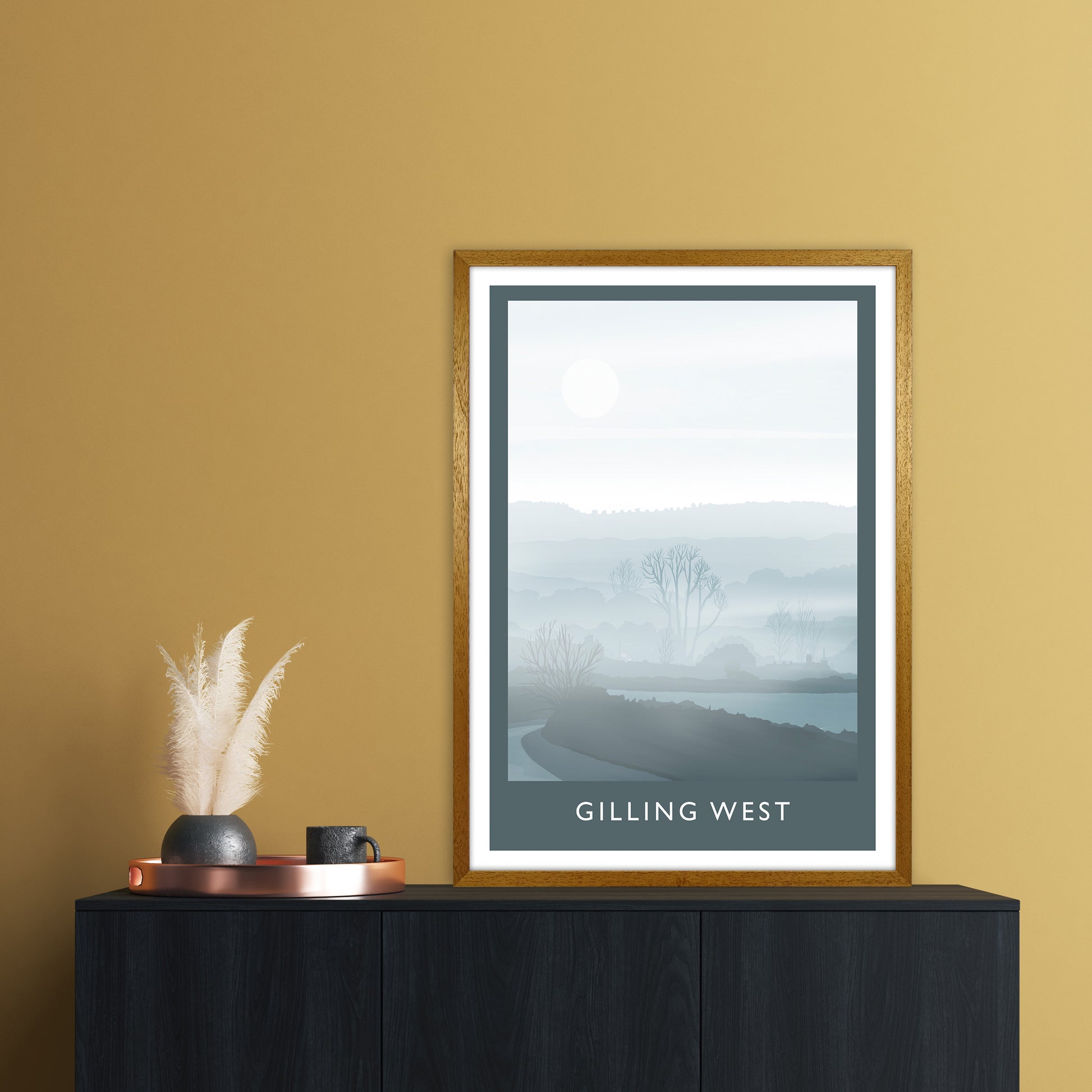 Gilling West (Winter) Portrait Travel Art Print by Richard O'Neill A1 Print Only