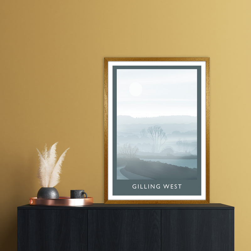 Gilling West (Winter) Portrait Travel Art Print by Richard O'Neill A1 Print Only