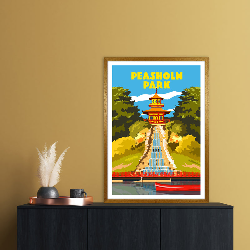 Peasholm Park Travel Art Print by Richard O'Neill A1 Print Only