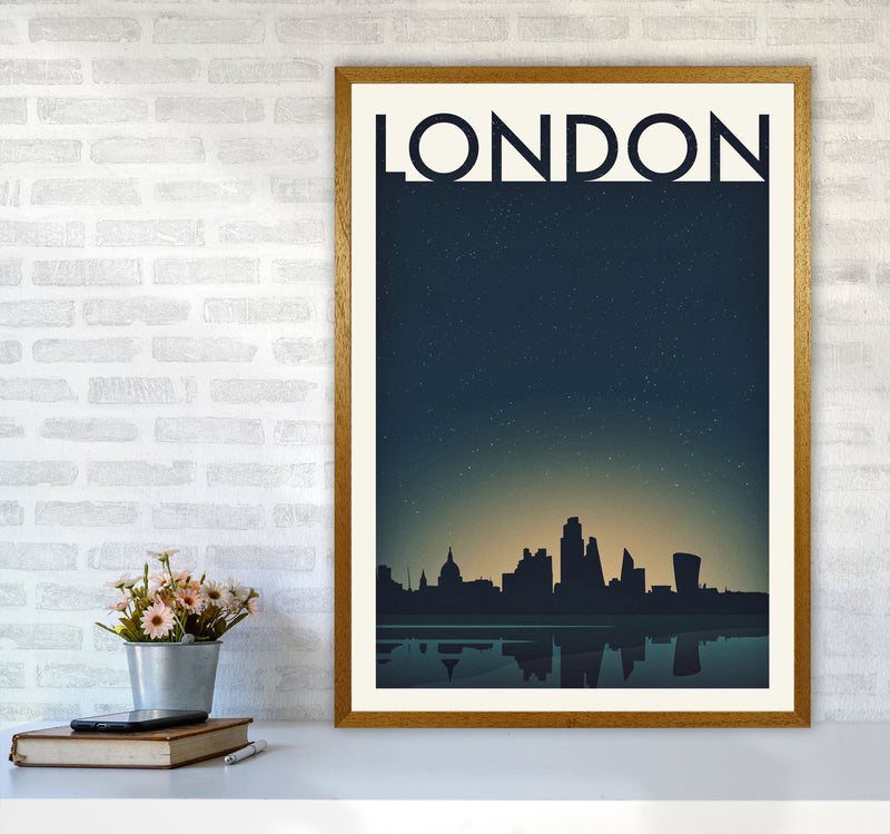 London 4 (Night) Travel Art Print by Richard O'Neill A1 Print Only