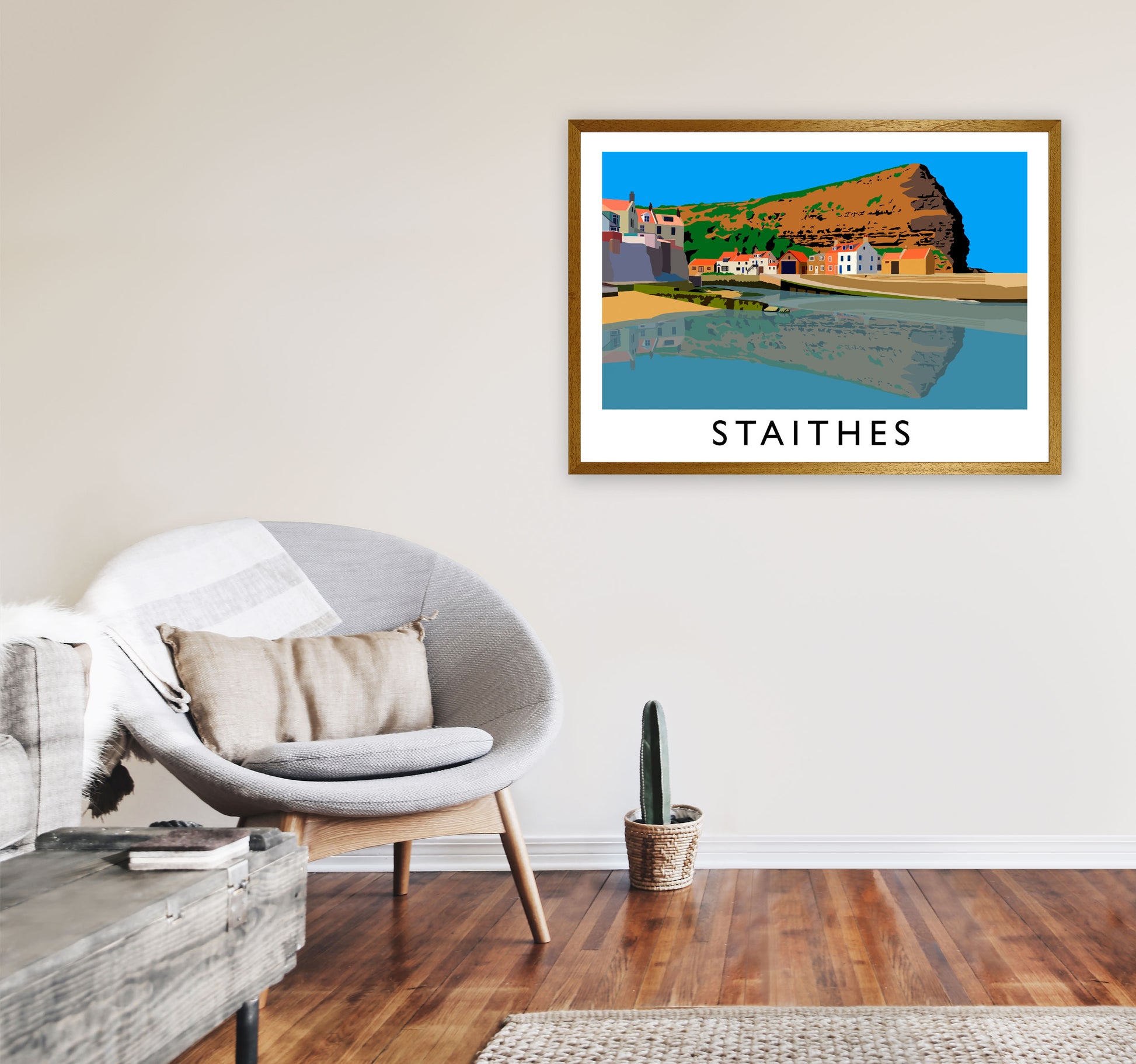 Staithes Art Print by Richard O'Neill A1 Print Only
