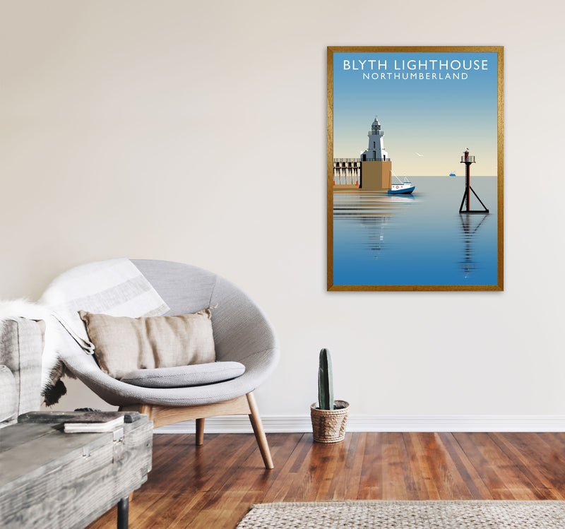Blyth Lighthouse Northumberland Art Print by Richard O'Neill A1 Print Only