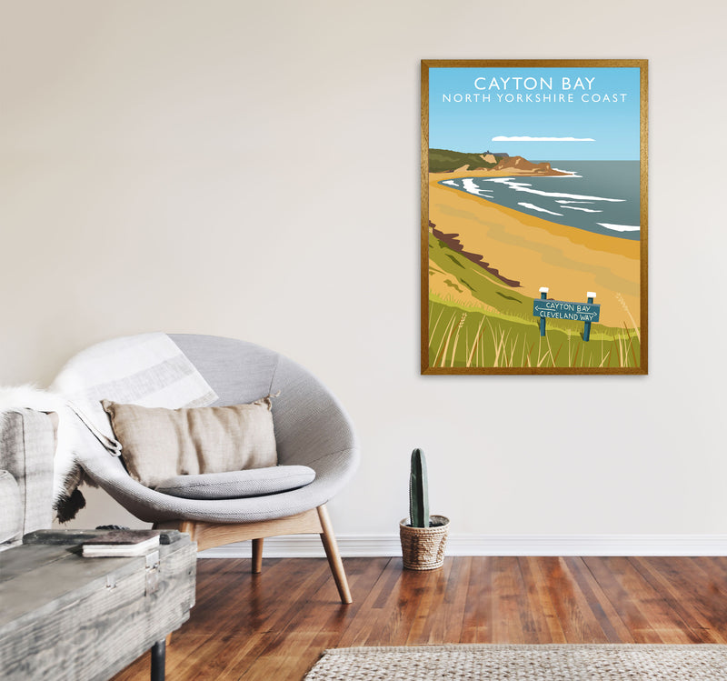Cayton Bay North Yorkshire Coast Framed Digital Art Print by Richard O'Neill A1 Print Only