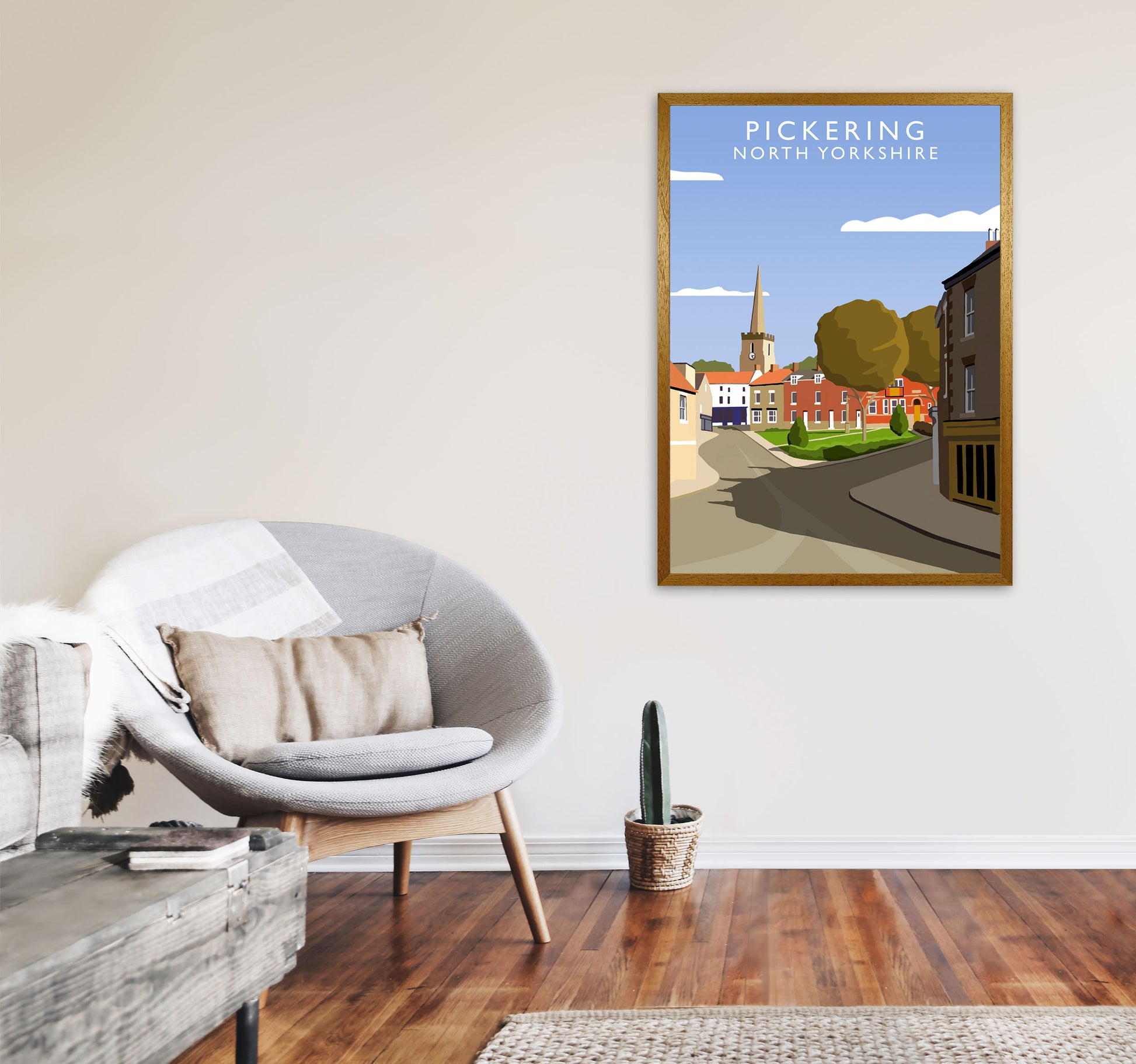 Pickering (Portrait) by Richard O'Neill Yorkshire Art Print, Travel Poster A1 Print Only