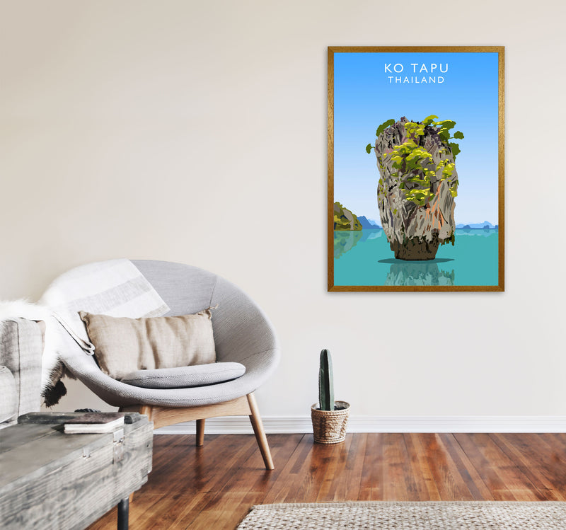 Ko Tapu Thailand Travel Art Print by Richard O'Neill, Framed Wall Art A1 Print Only