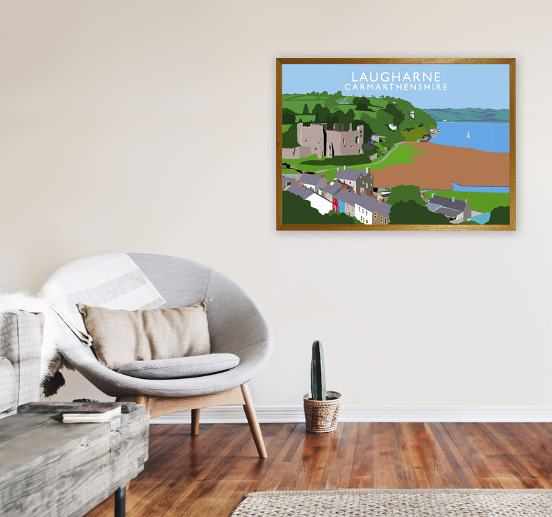 Laugharne Art Print by Richard O'Neill, Framed Wall Art A1 Print Only