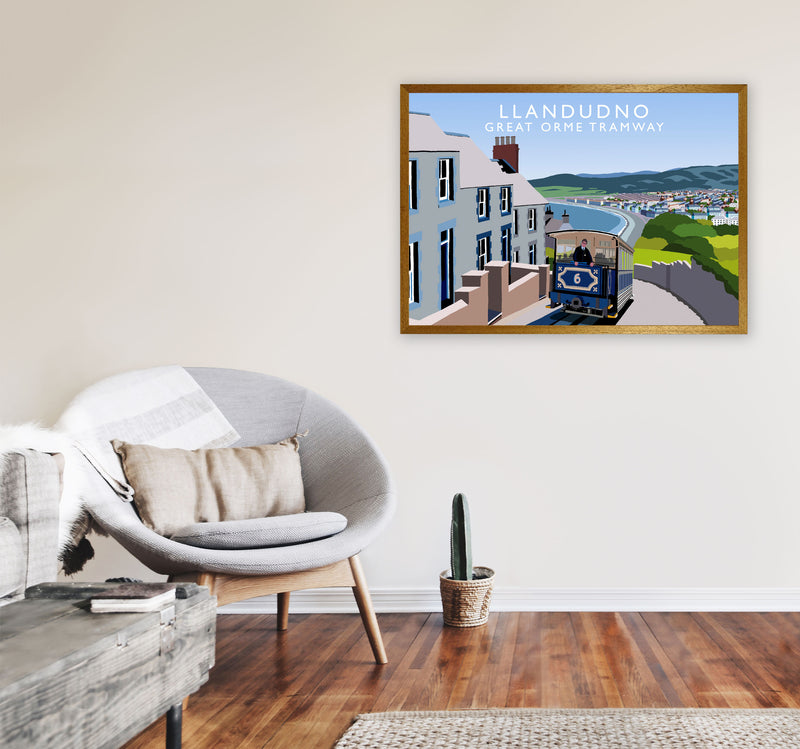Llandudno Great Orme Tramway Travel Art Print by Richard O'Neill A1 Print Only