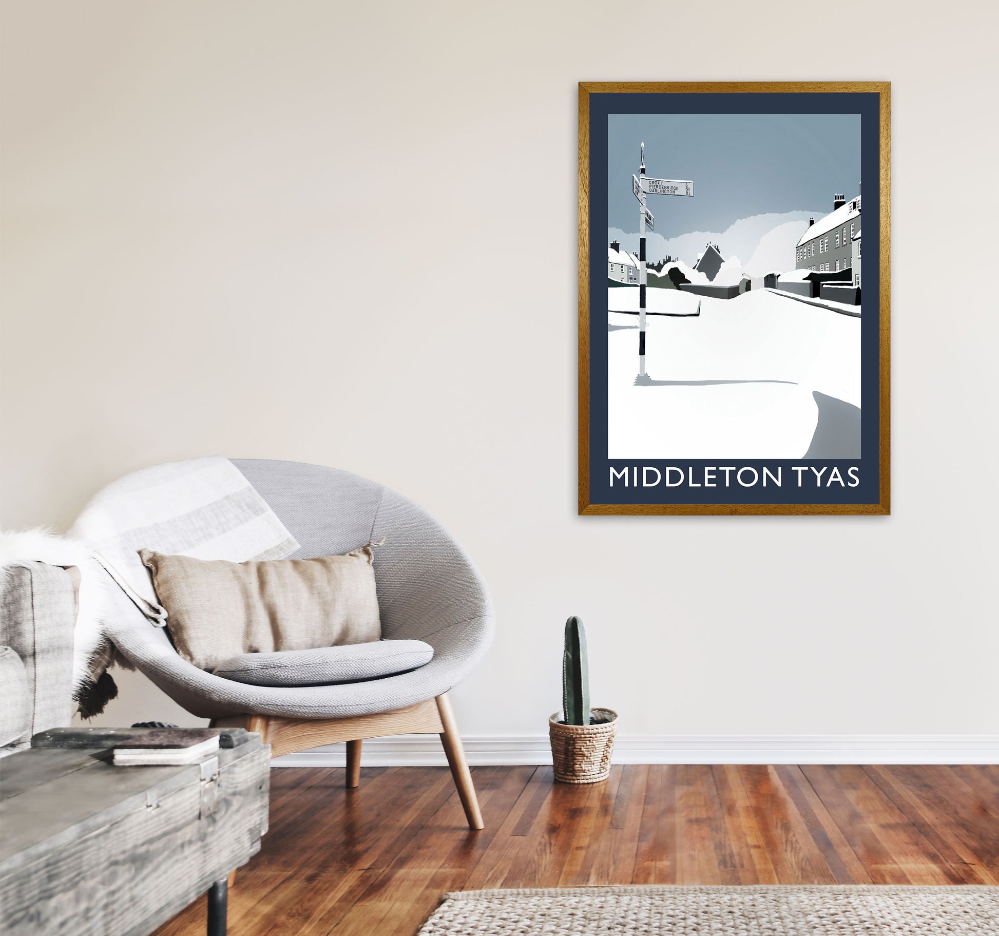 Middleton Tyas Travel Art Print by Richard O'Neill, Framed Wall Art A1 Print Only