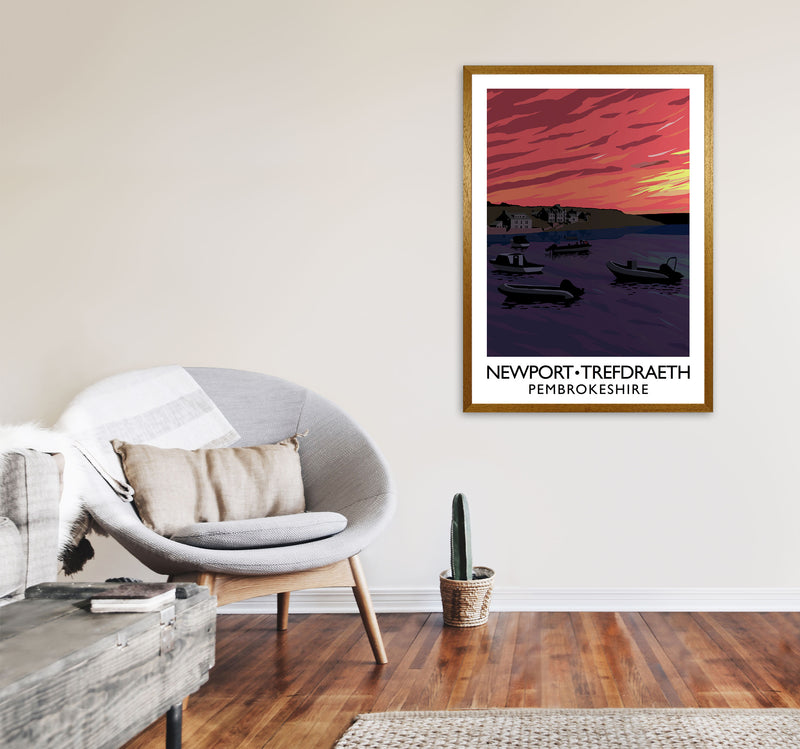 Newport Trefdraeth Pembrokeshire Travel Art Print by Richard O'Neill A1 Print Only