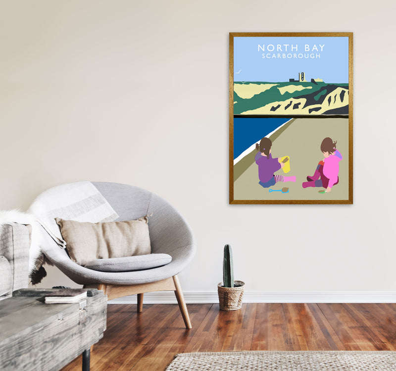 North Bay Scarborough Travel Art Print by Richard O'Neill, Framed Wall Art A1 Print Only