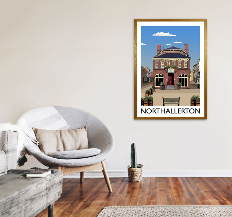 Northallerton Travel Art Print by Richard O'Neill, Framed Wall Art A1 Print Only