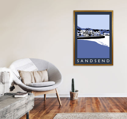 Sandsend Travel Art Print by Richard O'Neill, Framed Wall Art A1 Print Only