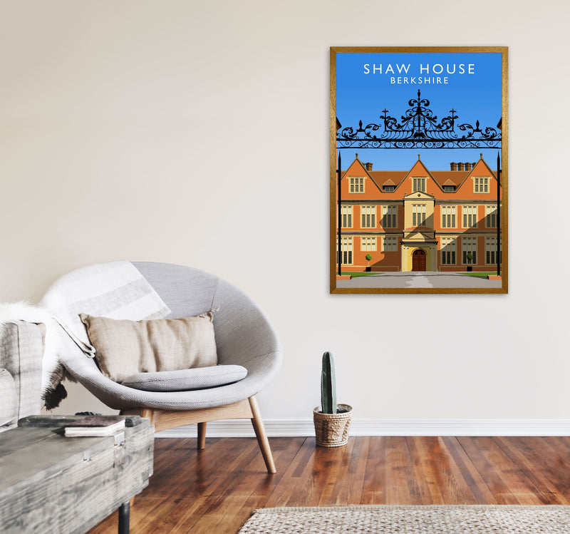Shaw House Berkshire Travel Art Print by Richard O'Neill, Framed Wall Art A1 Print Only