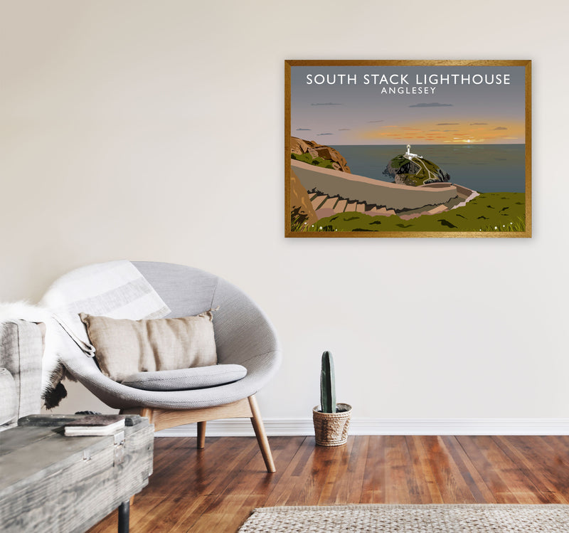 South Stack Lighthouse Anglesey Travel Art Print by Richard O'Neill A1 Print Only