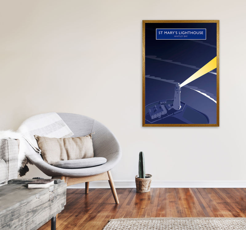 St Mary's Lighthouse Whitley Bay Framed Art Print by Richard O'Neill A1 Print Only