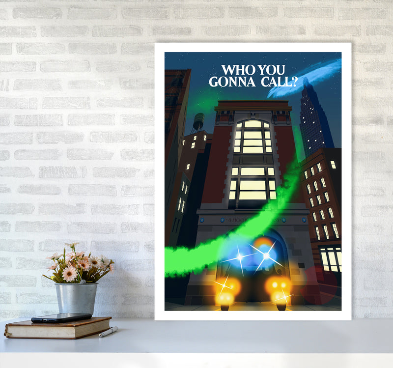 Ghostbusters Night Art Print by Richard O'Neill A1 Black Frame