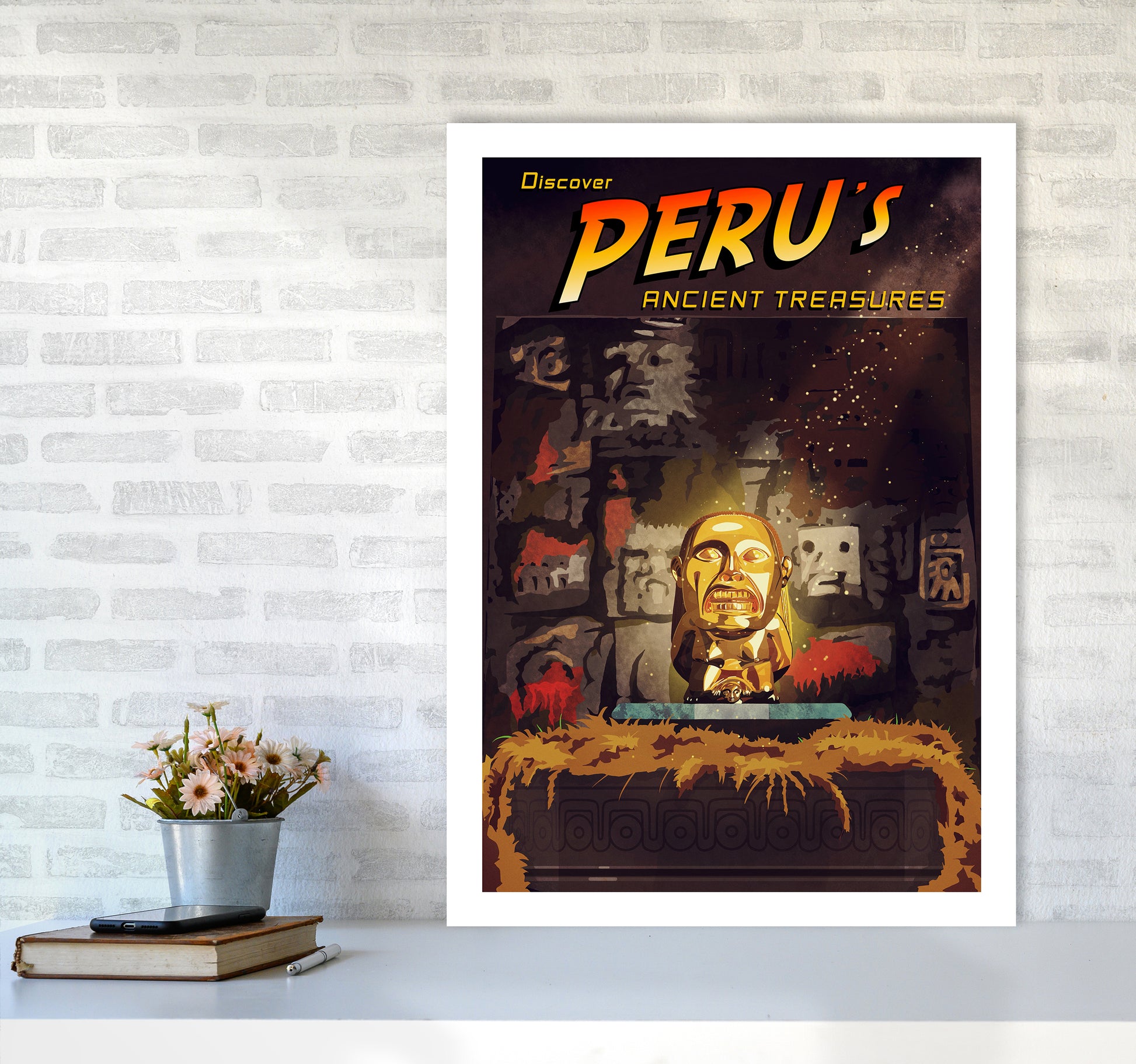 Indiana Jones Art Print by Richard O'Neill A1 Black Frame