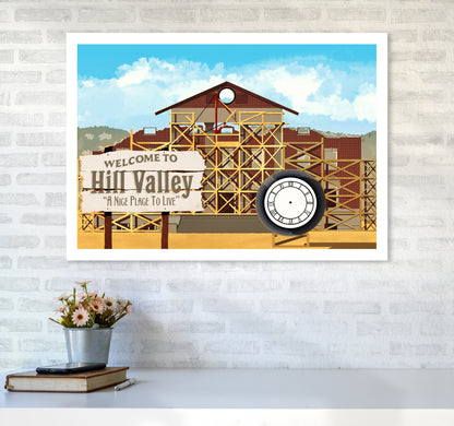 Hill Valley 1885 Art Print by Richard O'Neill A1 Black Frame
