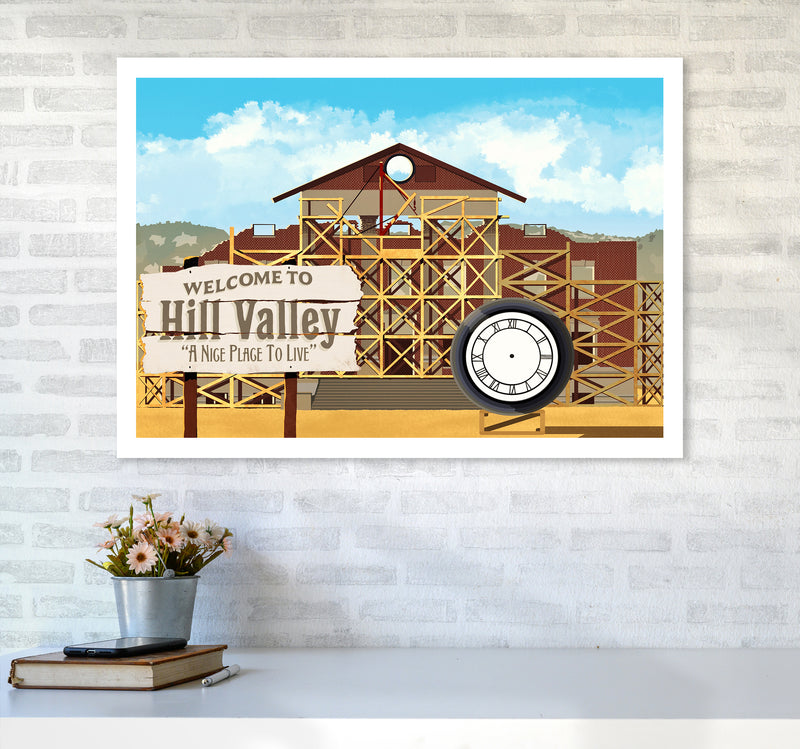 Hill Valley 1885 Art Print by Richard O'Neill A1 Black Frame