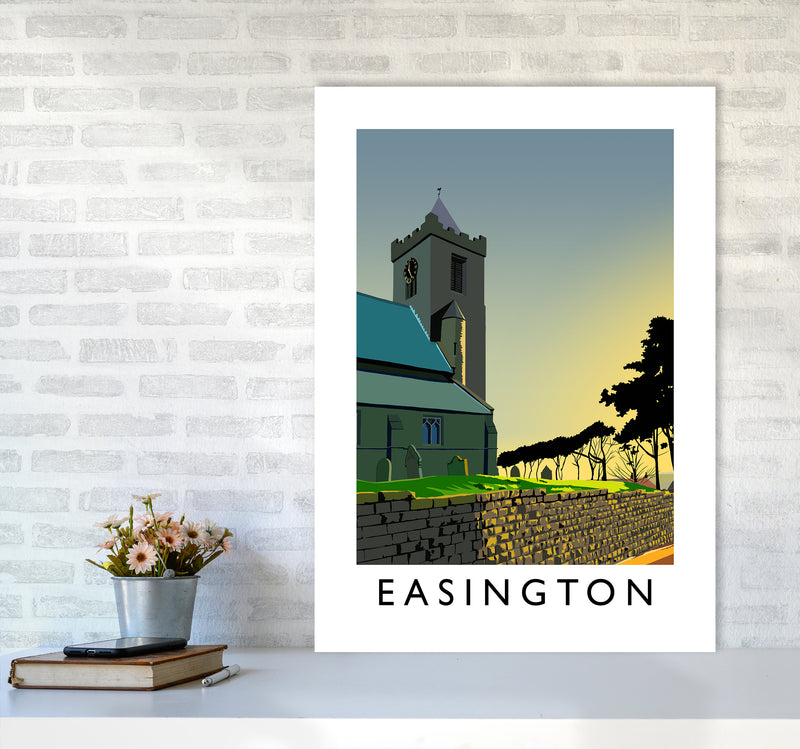 Easington Portrait Art Print by Richard O'Neill A1 Black Frame