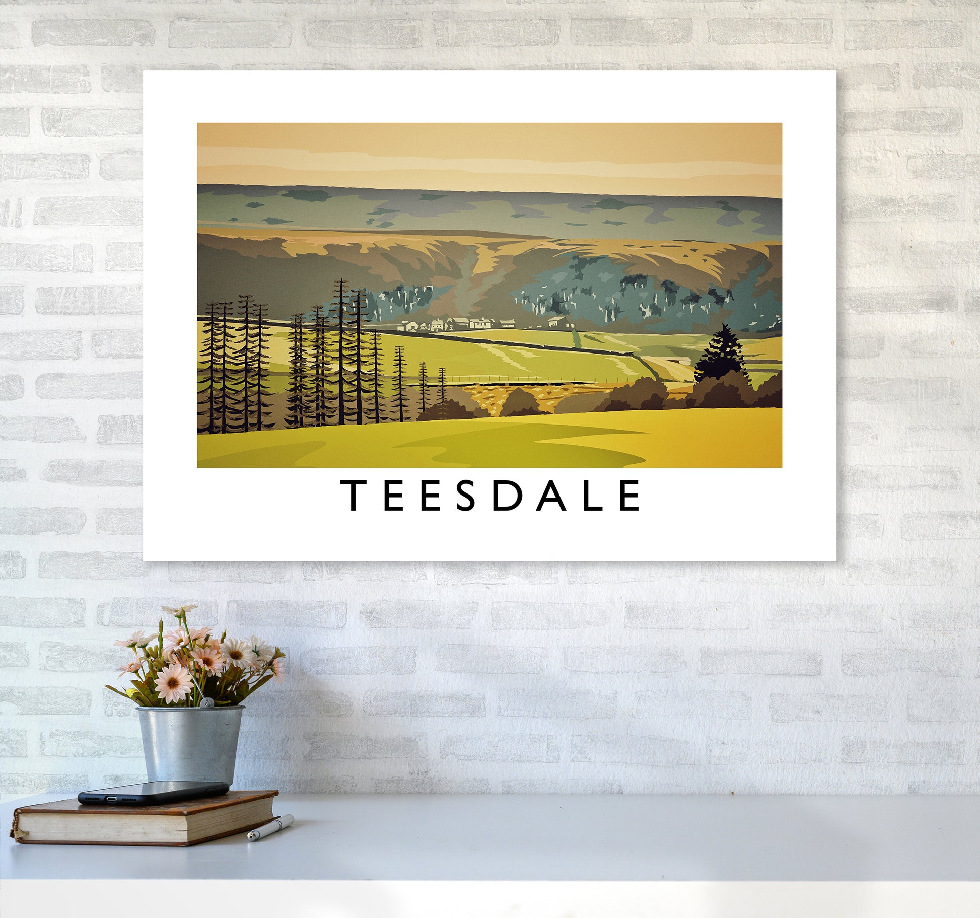 Teesdale Art Print by Richard O'Neill A1 Black Frame