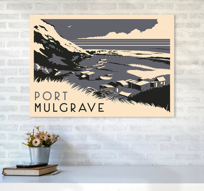 Port Mulgrave Travel Art Print by Richard O'Neill A1 Black Frame