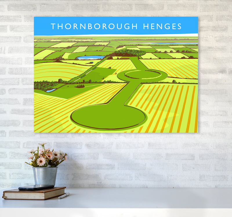 Thornborough Henges Travel Art Print by Richard O'Neill A1 Black Frame