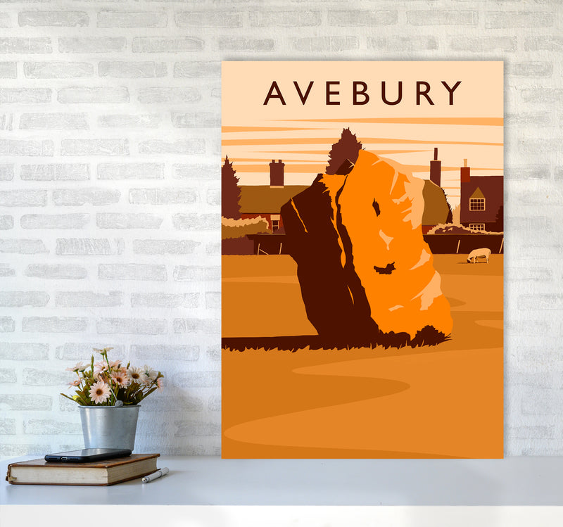 Avebury portrait Travel Art Print by Richard O'Neill A1 Black Frame