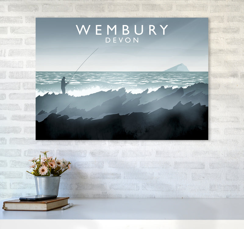 Wembury Travel Art Print by Richard O'Neill A1 Black Frame