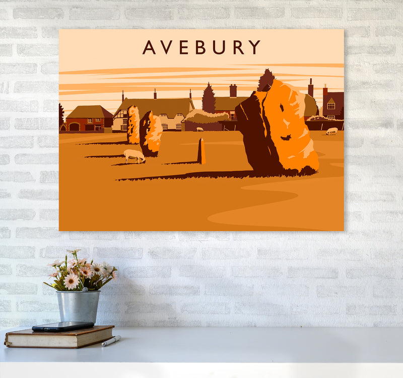 Avebury Travel Art Print by Richard O'Neill A1 Black Frame