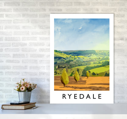 Ryedale portrait Travel Art Print by Richard O'Neill A1 Black Frame