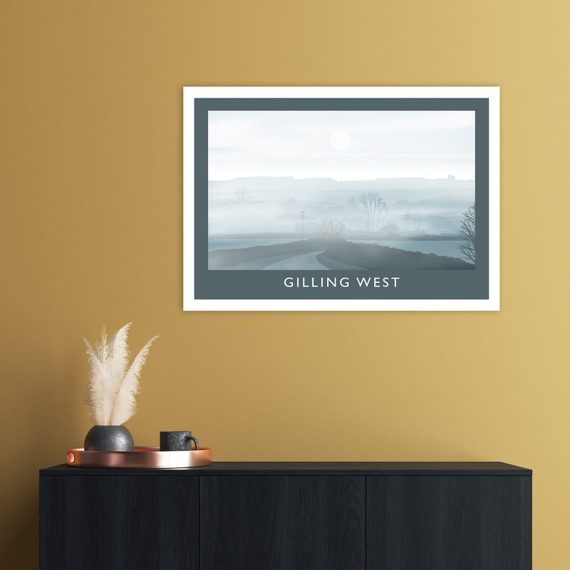 Gilling West (Winter) Travel Art Print by Richard O'Neill A1 Black Frame