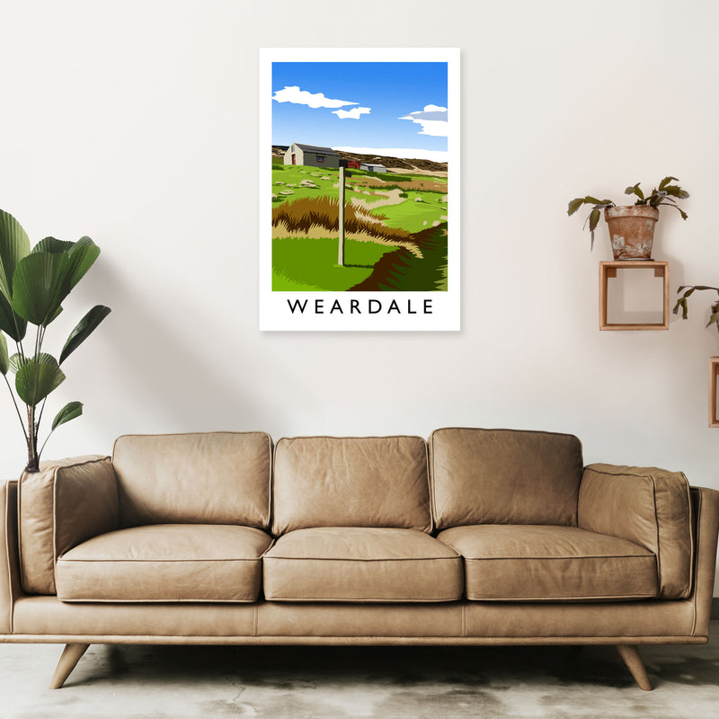 Weardale Portrait Travel Art Print by Richard O'Neill A1 Black Frame