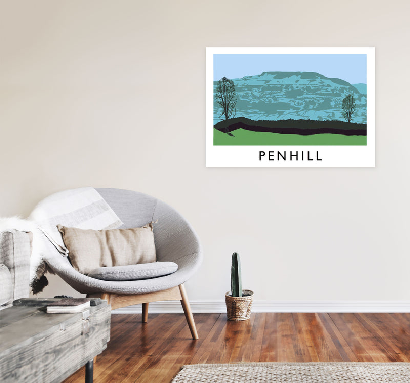 Penhill Art Print by Richard O'Neill A1 Black Frame