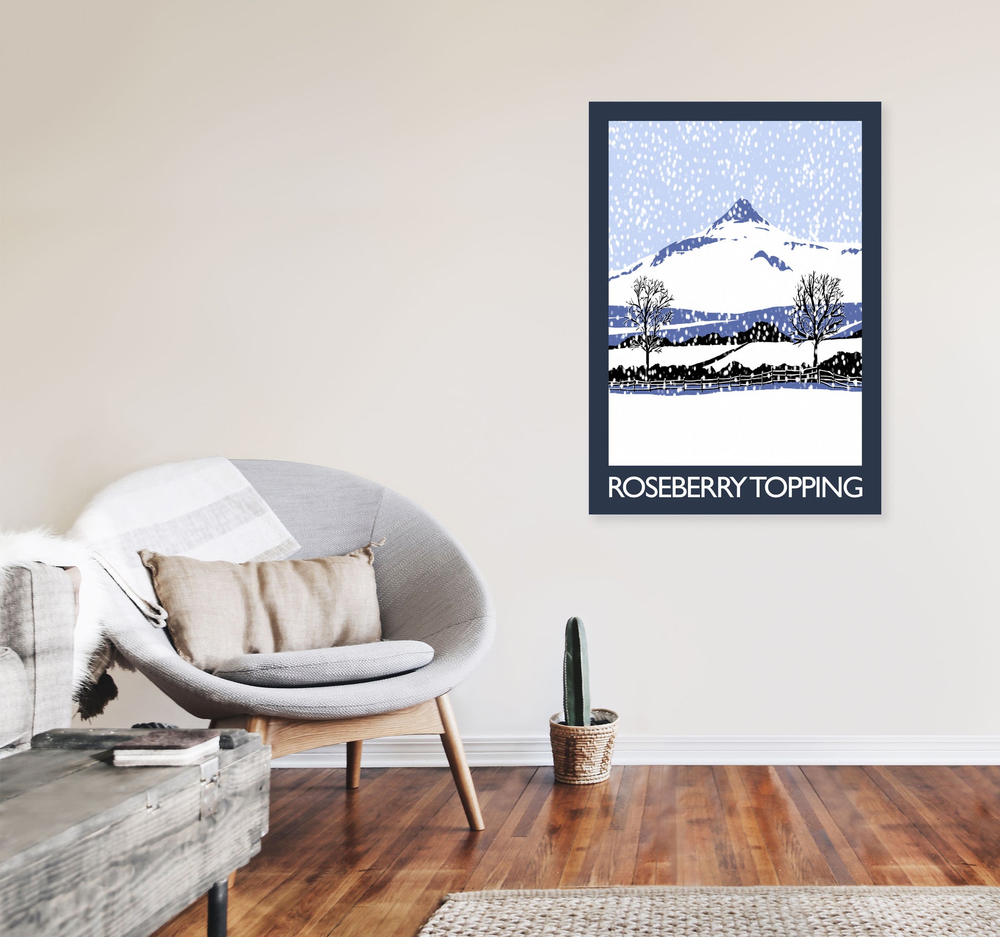 Roseberry Topping Art Print by Richard O'Neill A1 Black Frame