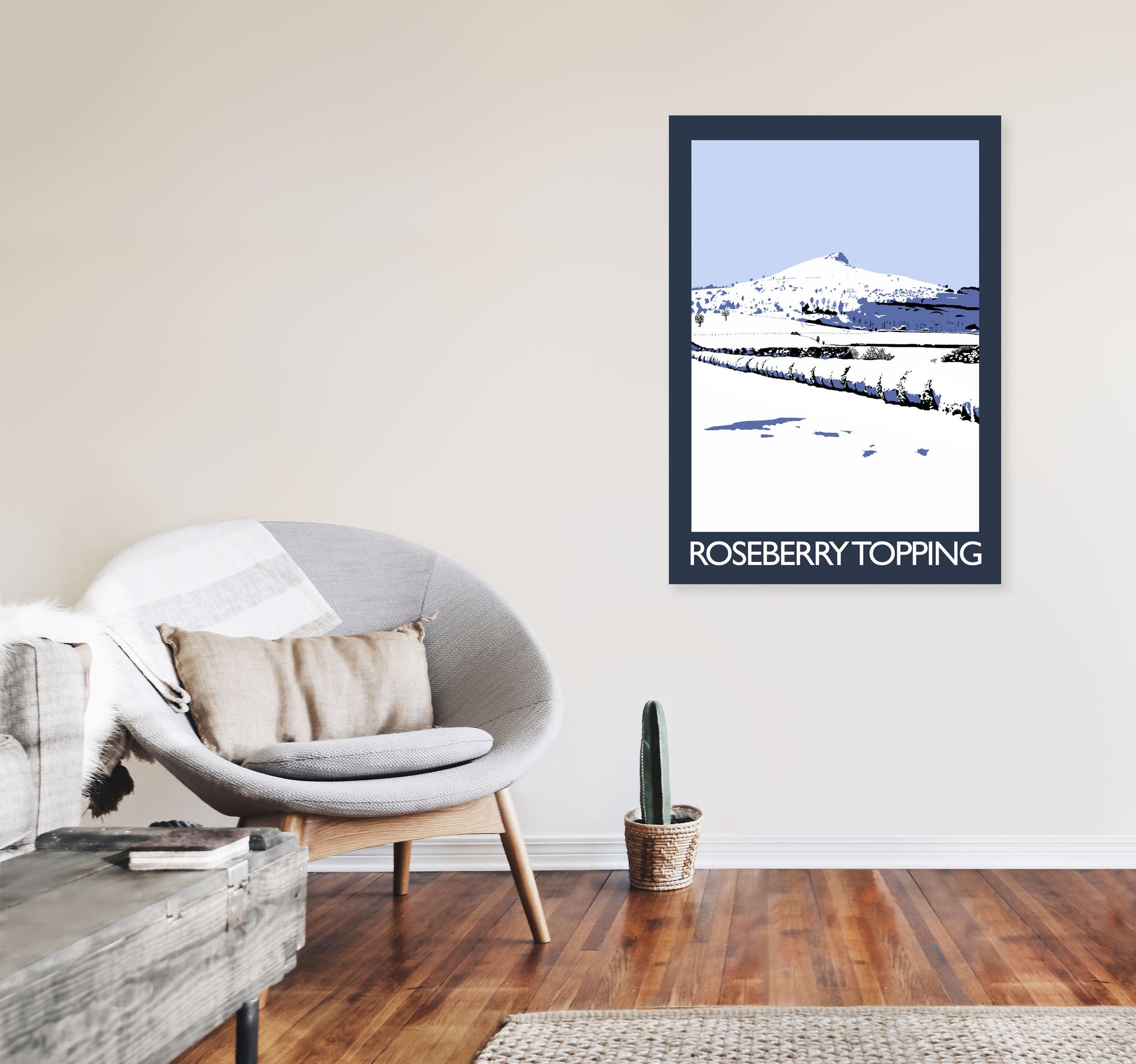Roseberry Topping Art Print by Richard O'Neill A1 Black Frame