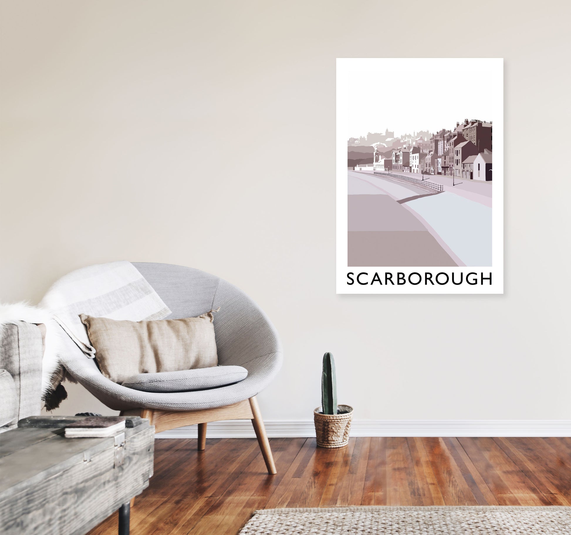 Scarborough Art Print by Richard O'Neill A1 Black Frame