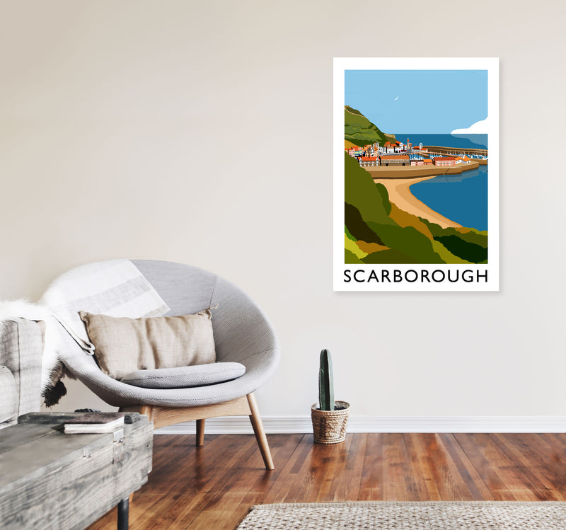 Scarborough Framed Digital Art Print by Richard O'Neill A1 Black Frame