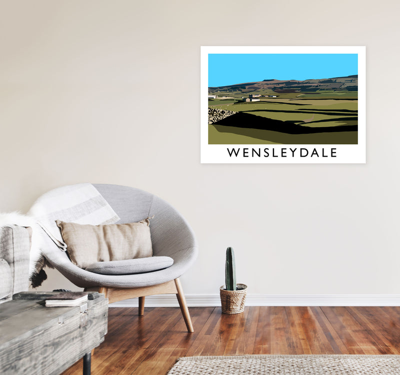 Wensleydale by Richard O'Neill Yorkshire Art Print, Vintage Travel Poster A1 Black Frame