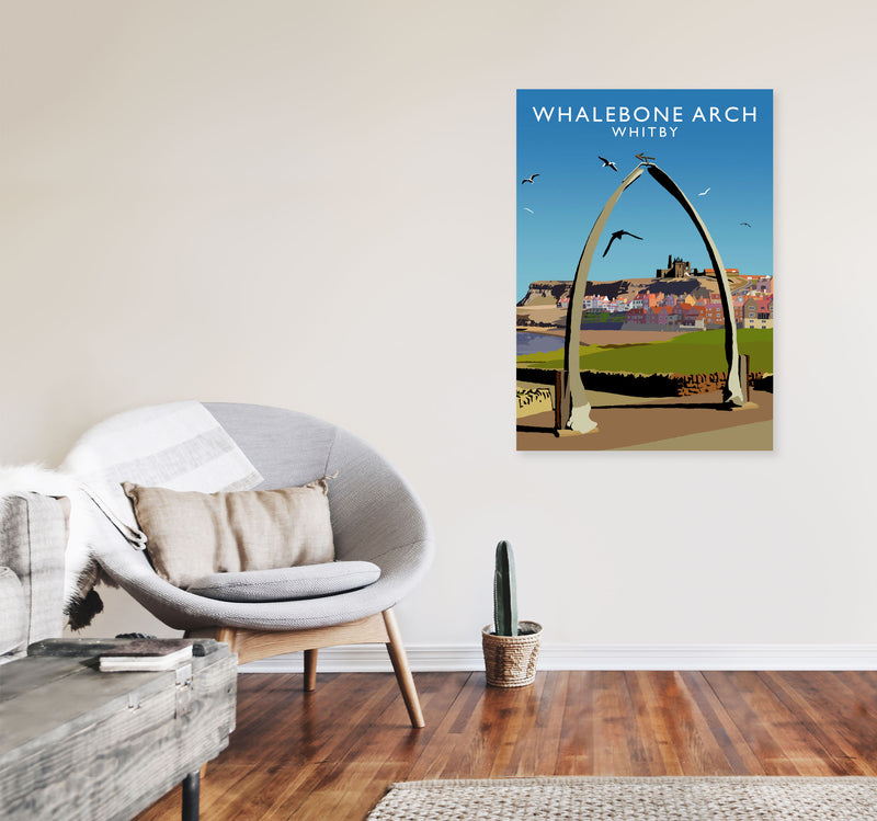 Whalebone Arch Whitby Art Print by Richard O'Neill A1 Black Frame