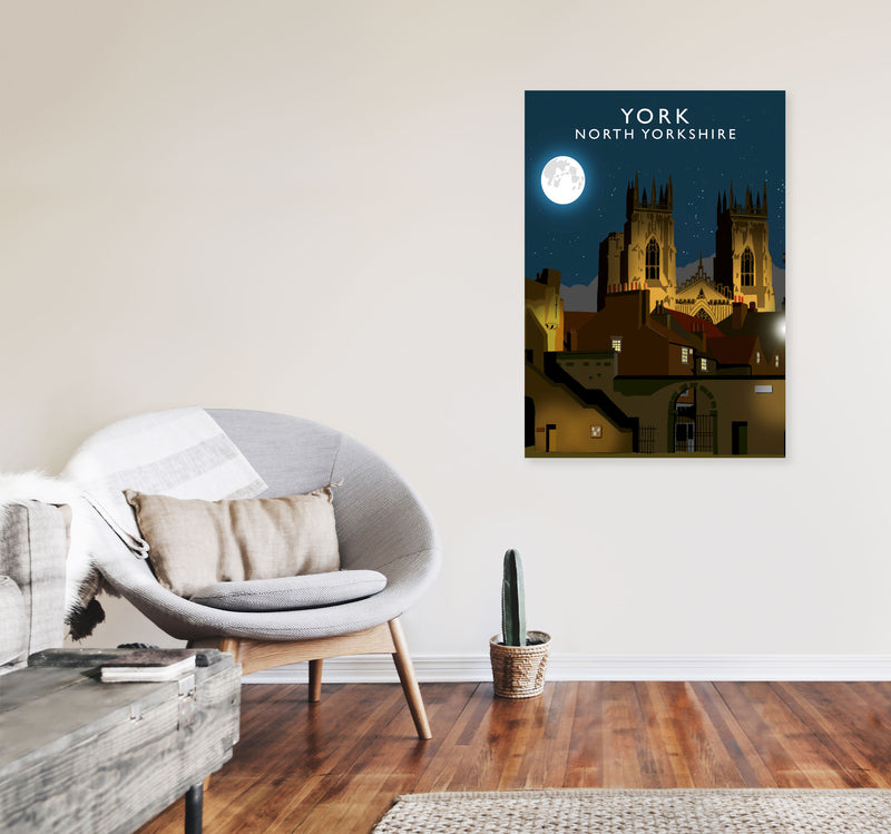 York by Richard O'Neill Yorkshire Art Print, Vintage Travel Poster A1 Black Frame