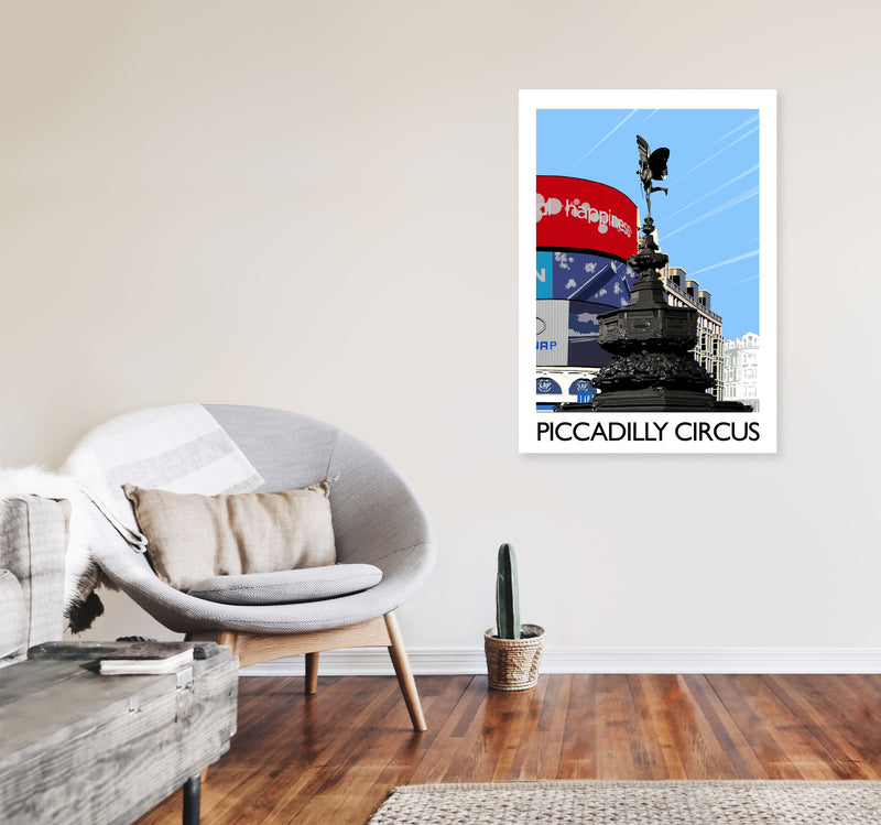 Piccadilly Circus London Art Print by Richard O'Neill A1 Black Frame