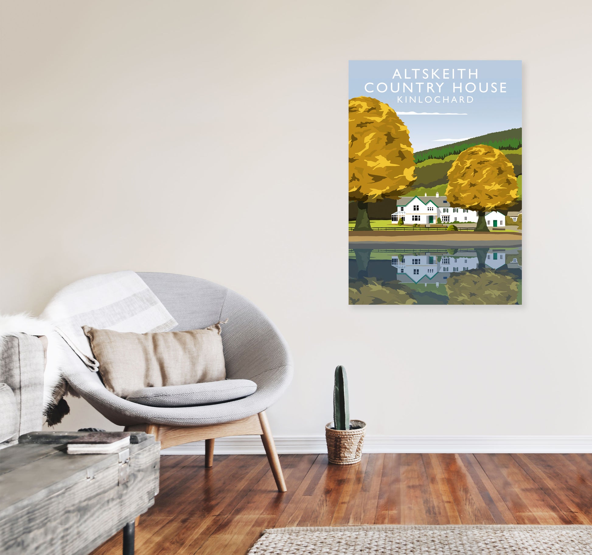 Altskeith Country House (Portrait) by Richard O'Neill A1 Black Frame