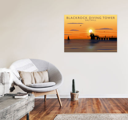 Blackrock Diving Tower (Sunset) (Landscape) by Richard O'Neill A1 Black Frame