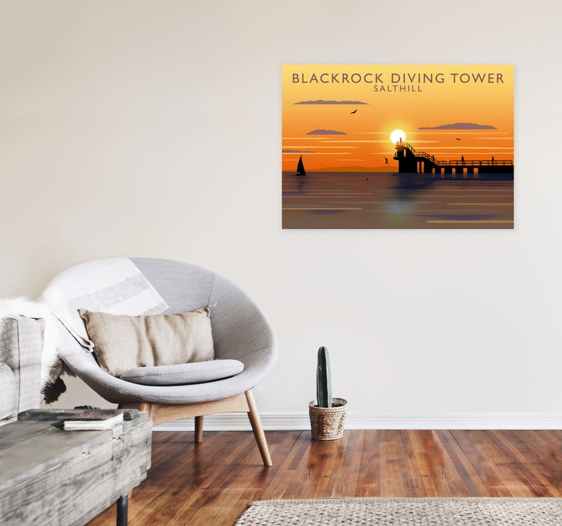Blackrock Diving Tower (Sunset) (Landscape) by Richard O'Neill A1 Black Frame