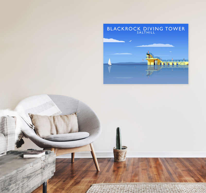 Blackrock Diving Tower (Landscape) by Richard O'Neill A1 Black Frame
