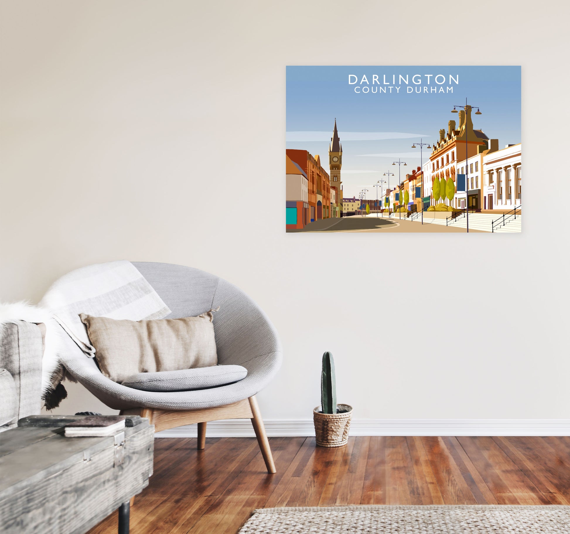 Darlington (Landscape) by Richard O'Neill A1 Black Frame